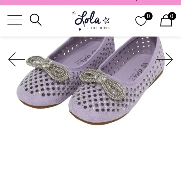 Lola + The Boys pink Sparkle Flats with Bow - Picture 3 of 5